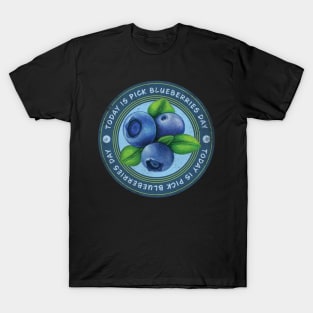 Today is Pick Blueberries Day Badge T-Shirt